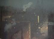 julian alden weir The Bridge:Nocturn (mk43) Germany oil painting artist